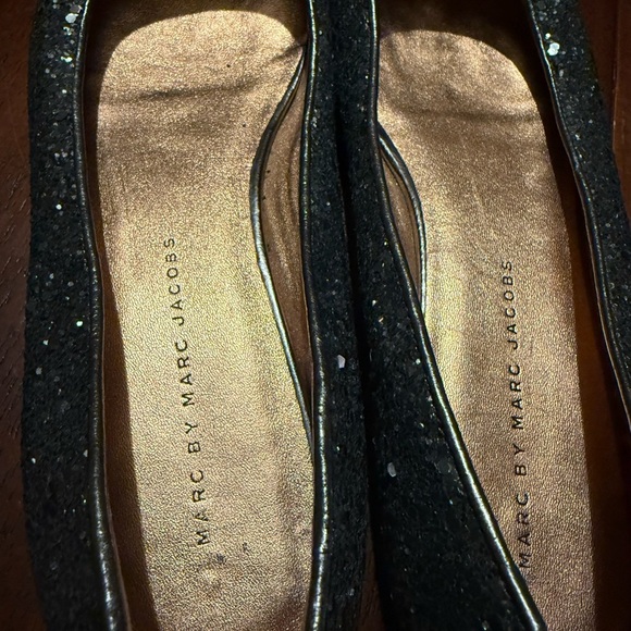 Marc by Marc Jacobs Black Glitter Flats - Picture 2 of 10
